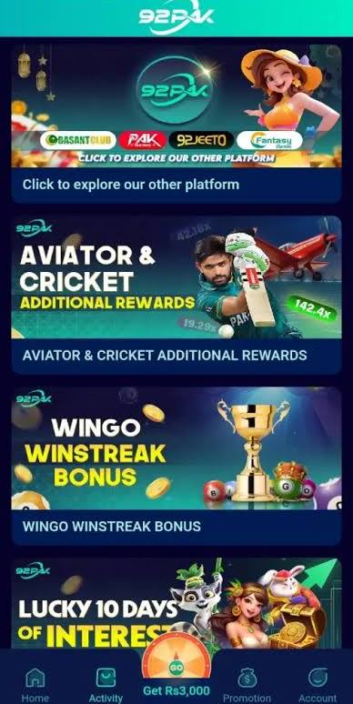 92Pak Aviator cricket and Wingo promotions